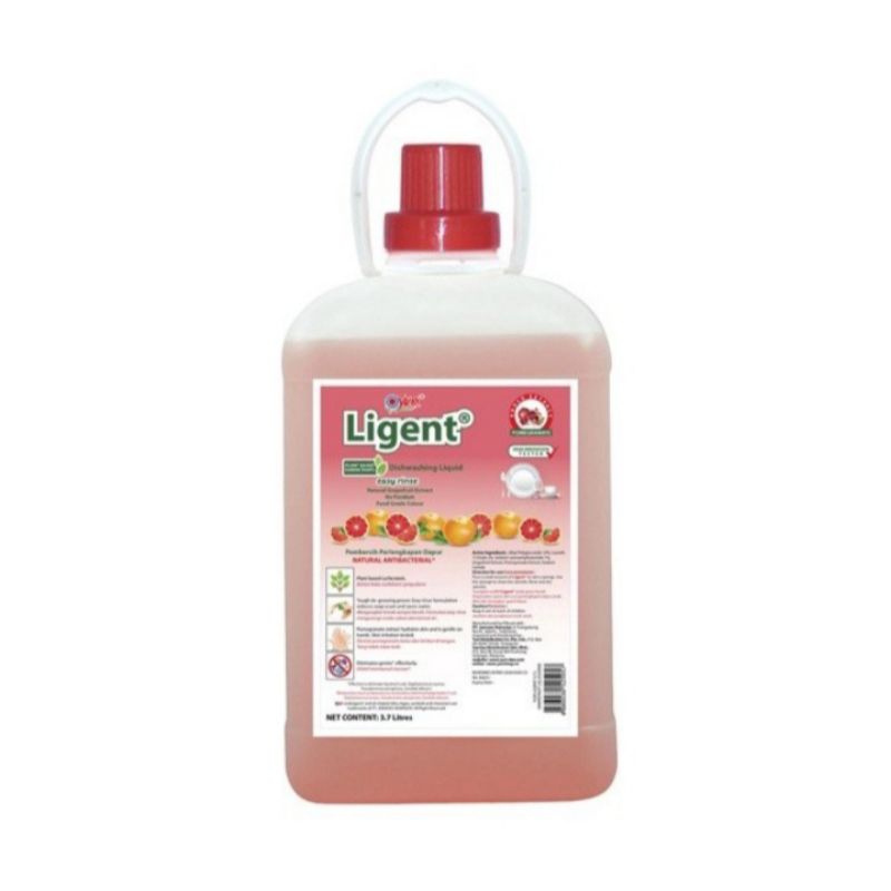 Yuri Ligent Dishwashing Liquid Grape Fruit 3700 ml - Sabun Cuci Piring