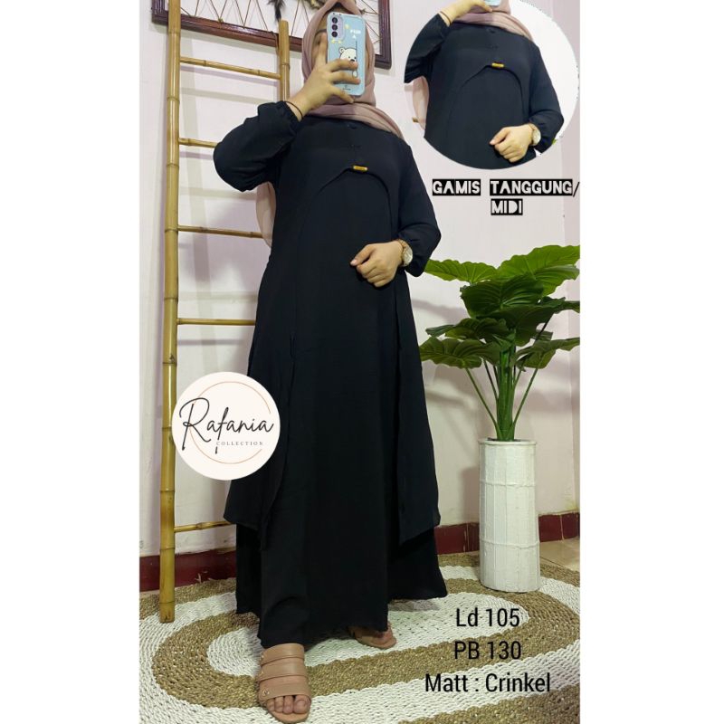 Gamis hitam/midi hitam