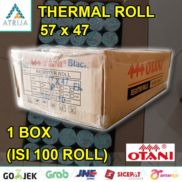 

1 BOX (100) Kertas Struk Thermal Paper Roll Black 57x47