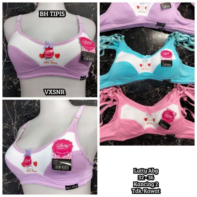 bra sport lutty remaja /abg kait 2 cup kecil //bra tanpa kawat tanpa spons bahan katun kaos tebal me