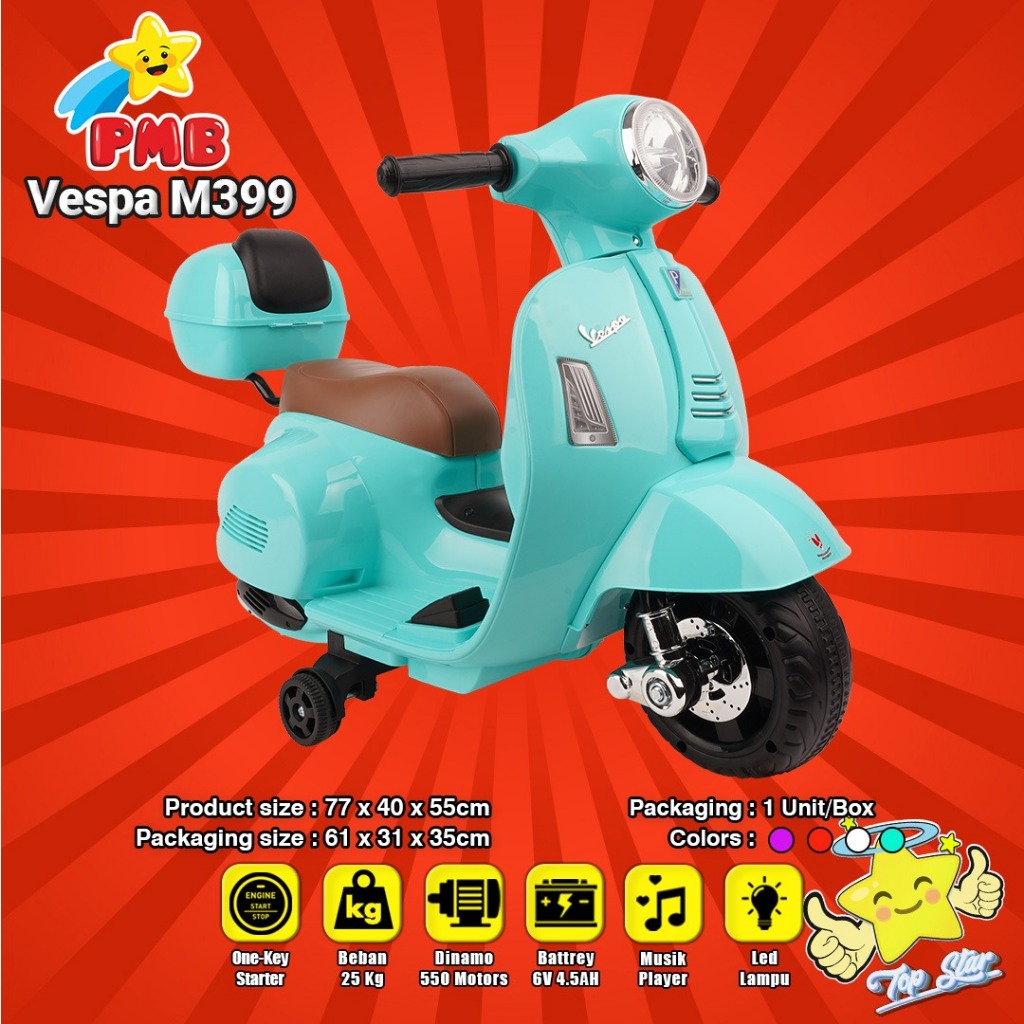 MOTOR AKI ANAK VESPA MINI PMB M399//MOTOR AKI VESPA MINI PMB M399//MOTORAN AKI ANAK VESPA MINI M399