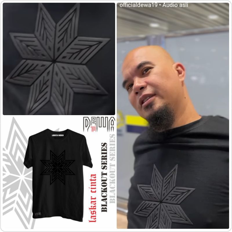 T Shirt Laskar Cinta Blackout Ahmad Dhani - Kaos dewa 19 Logo Hitam