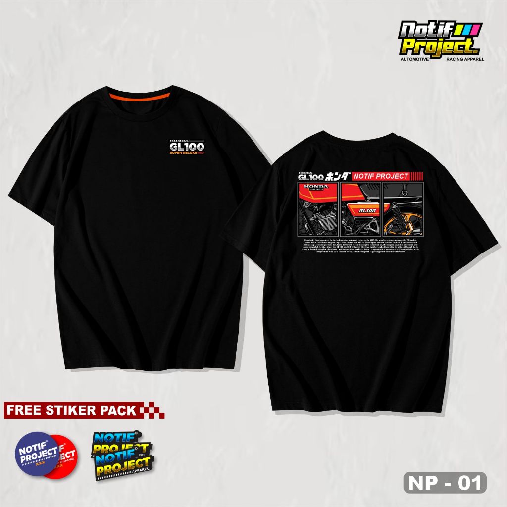 KAOS HONDA GL100 T-SHIRT RACING UNISEX NOTIFPROJECT