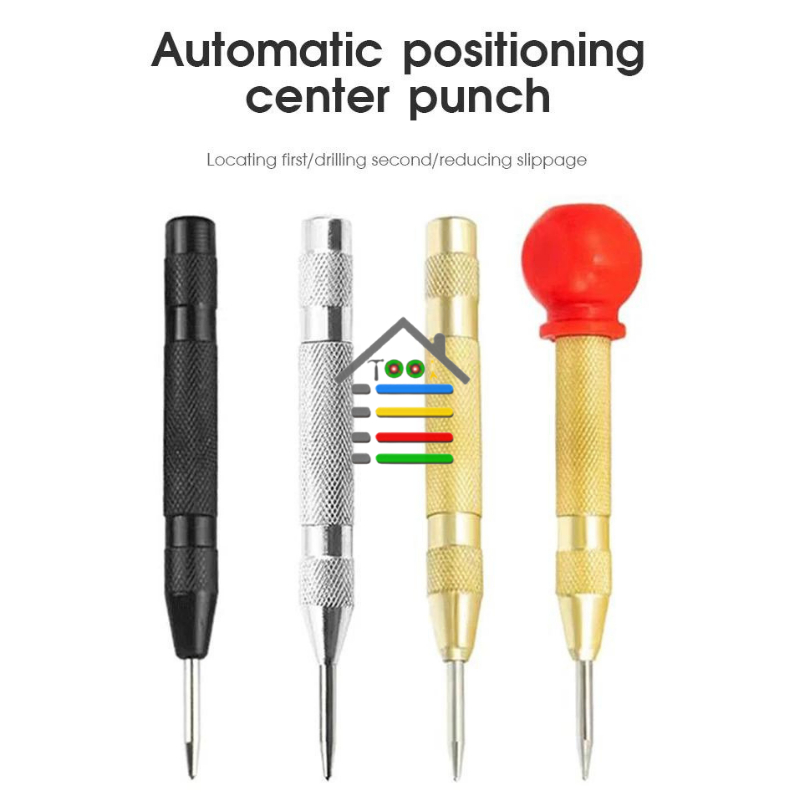 AUTOMATIC POSITIONING CENTER PUNCH KAYU LOGAM BESI TITIK PENANDA MATA BOR (MIN 2 PC)
