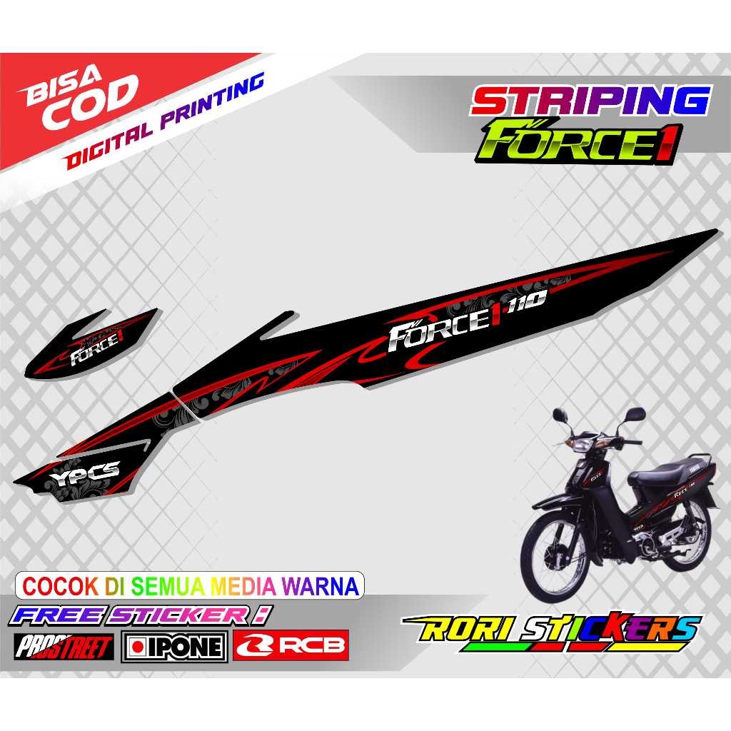 STRIPING VARIASI MOTOR YAMAHA FORCE 1 / STICKER LIST VARIASI YAMAHA FORCE 1