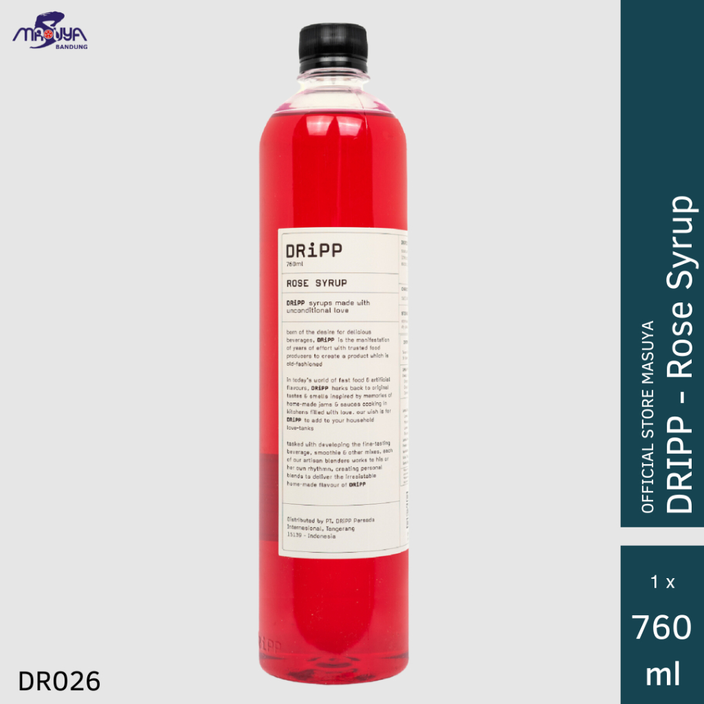 

DRiPP Rose Syrup 760ml Sirup Rasa Bunga Mawar