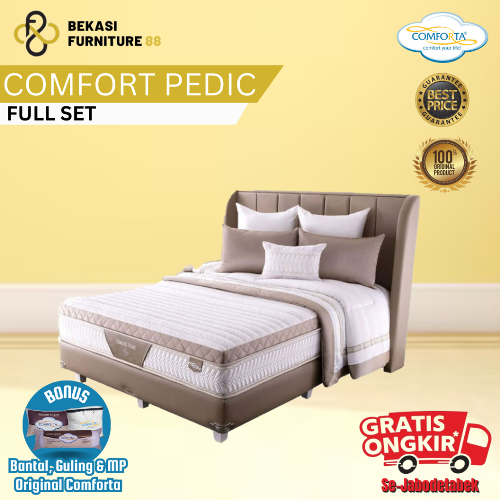 COMFORTA Kasur Springbed ( Comfort Pedic ) Full Set ukuran 100,120,160,180,200x200