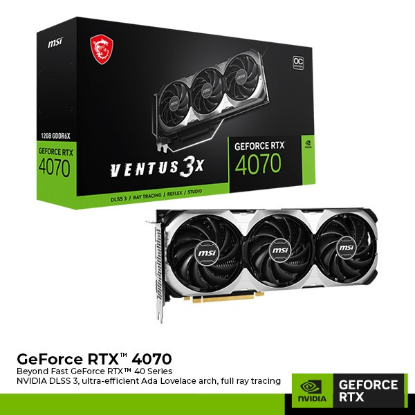 MSI RTX 4070 VENTUS OC 3X 12G GDDR6X RTX4070 12GB 192BIT VGA NVIDIA GEFORCE