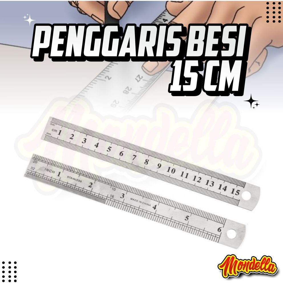 

Penggaris Besi 15 Cm Penggaris Stainless Besi 15cm Garisan Besi Penggaris Multifungsi MONDELLA