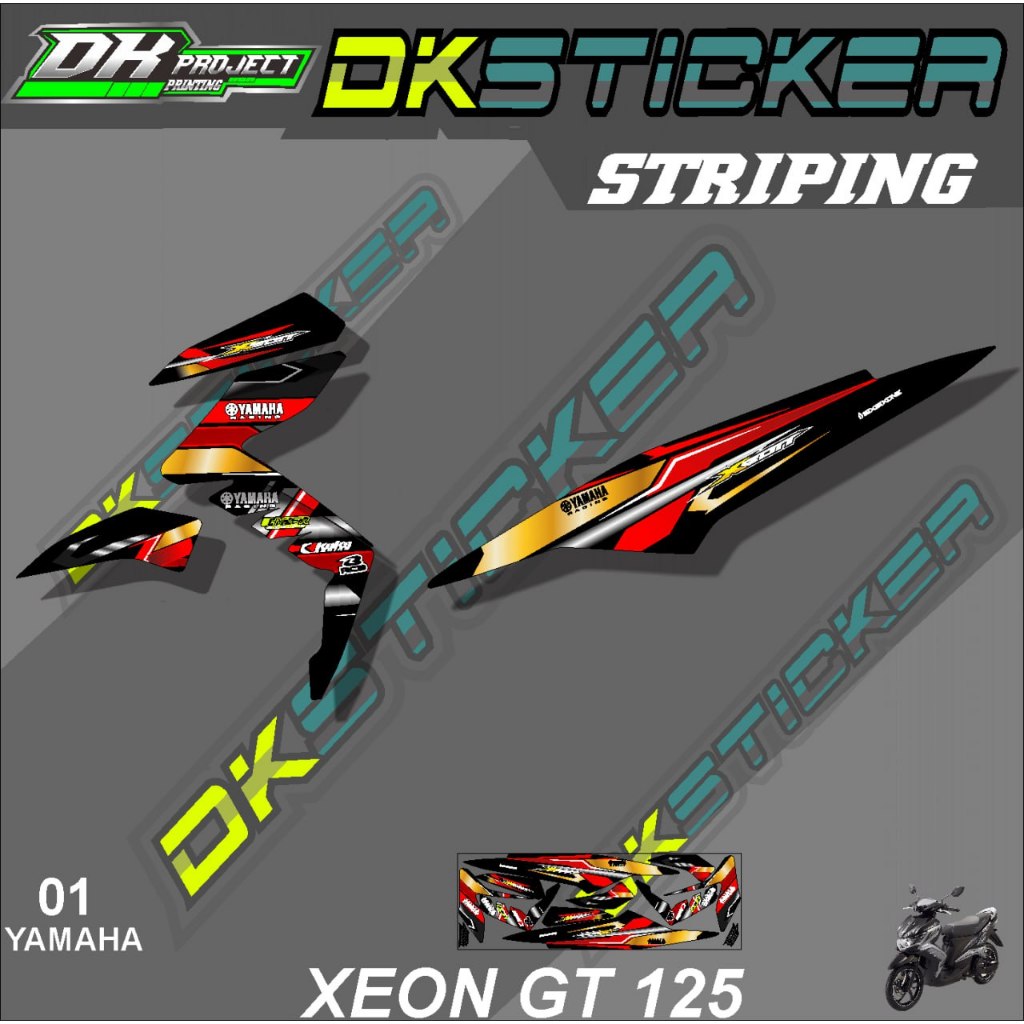 [COD]  Stiker XEON GT 125 striping XEON GT 125 motor  YAMAHA motor sticker variasi Racing 01