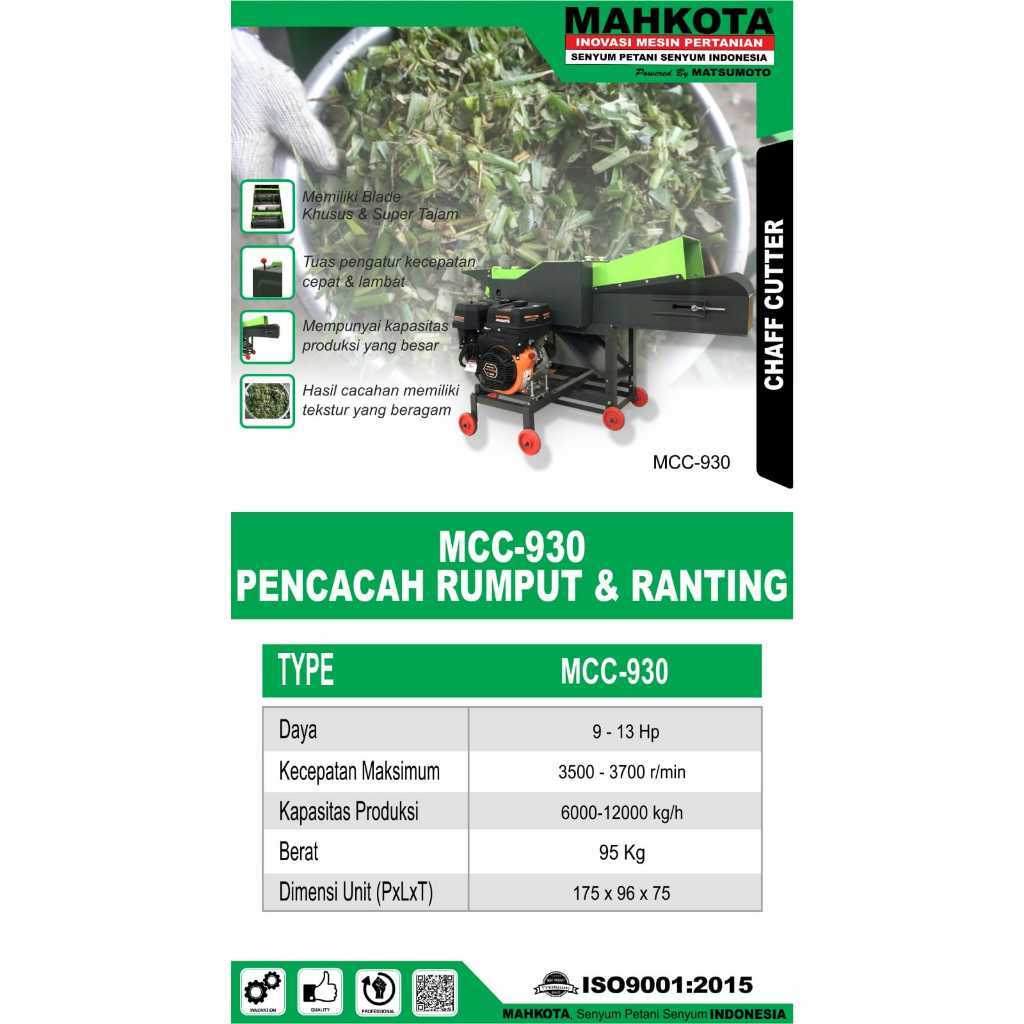Mesin Pencacah Rumput Ranting MCC-930 MAHKOTA / CHAFF CUTTER Mesin Cacah Rumput Ranting Ternak Jeram
