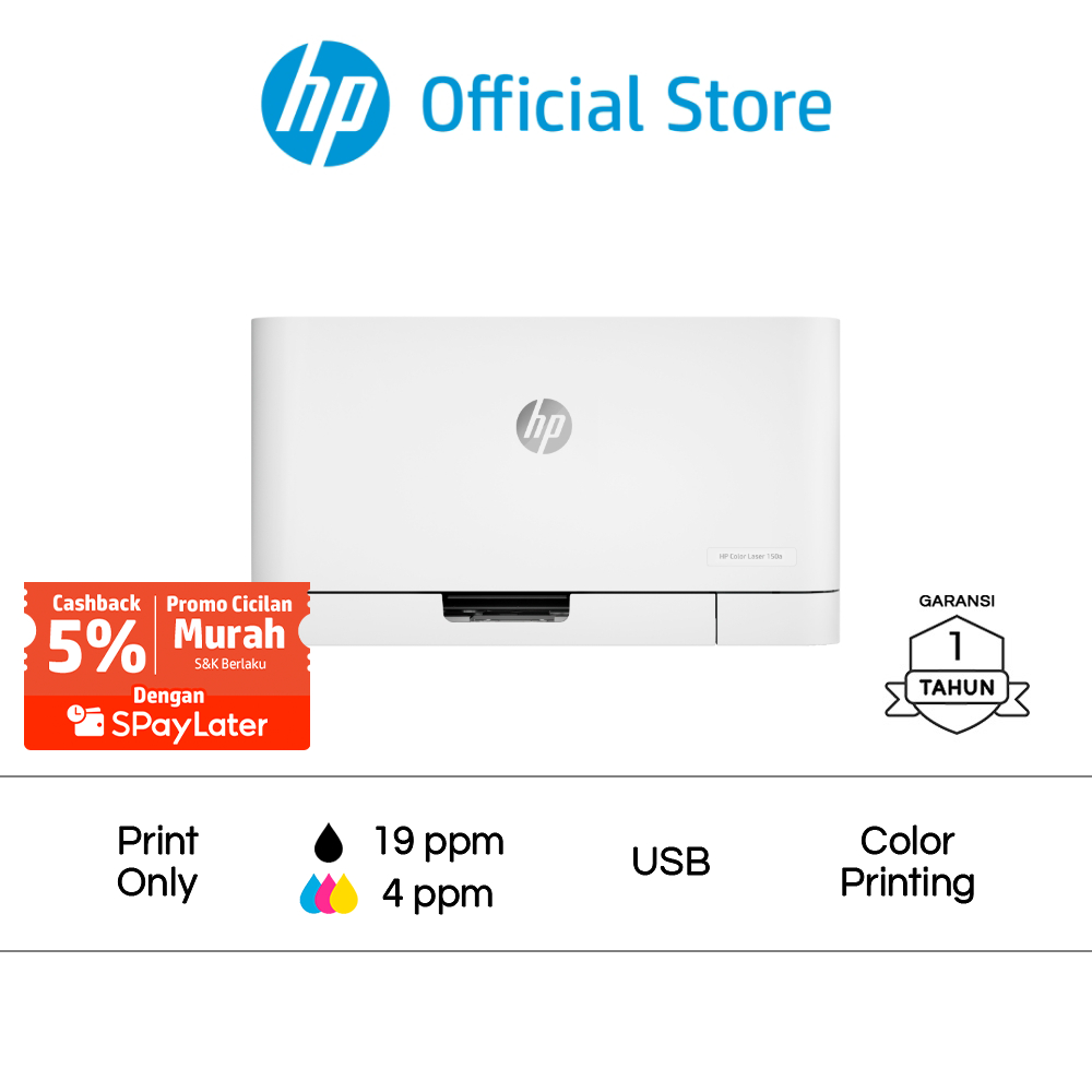 Printer HP Laser 150a / 150nw Print Only USB / Wifi Color Colour Warna Garansi 1 Tahun Promo Murah G