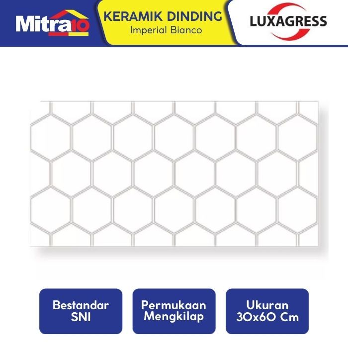 Luxagress Keramik Dinding Kw.1 Imperial Bianco 30X60 Cm