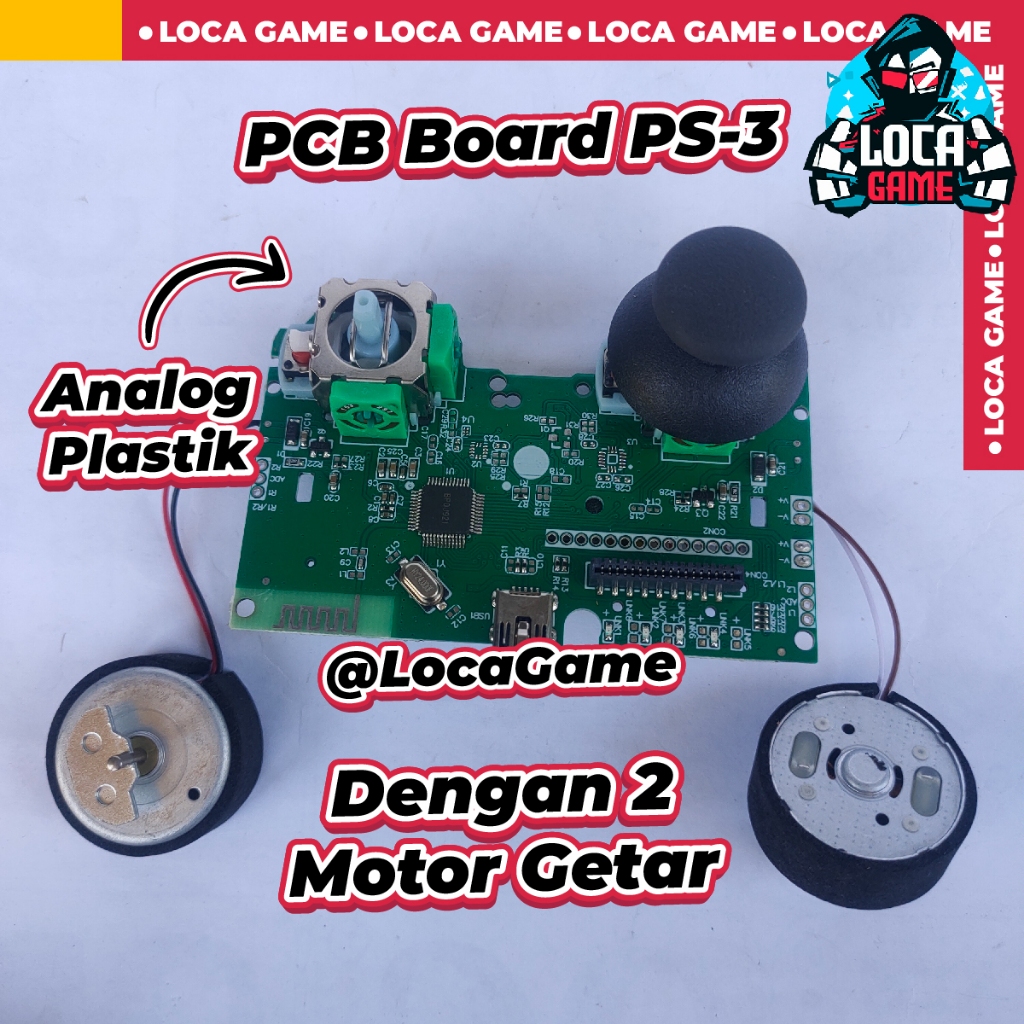 MESIN MAINBOARD STICK PS3 OP + ANALOG PLASTIK + MOTOR GETAR + BATERAI