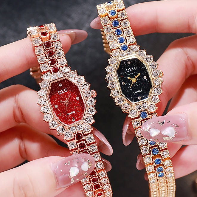 HOKI33 - Jam Tangan Wanita Full Diamond DZG JW-24[Bisa COD] - Jam Tangan Wanita Terbaru Anti Air Tah