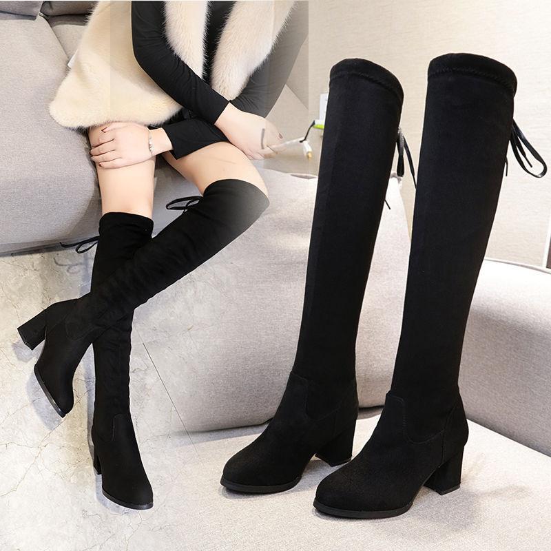 Sepatu Boots Wanita Hitam Sepatu boots Tinggi Sepatu Boots Gaya Korea Real Pic