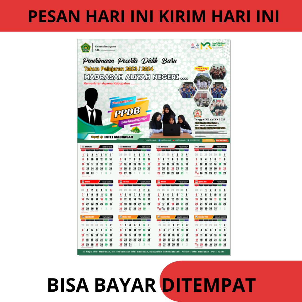 Kalender dinding 2024 Cetak kalender 2024 murah, Kalender custome, Kalender dinding