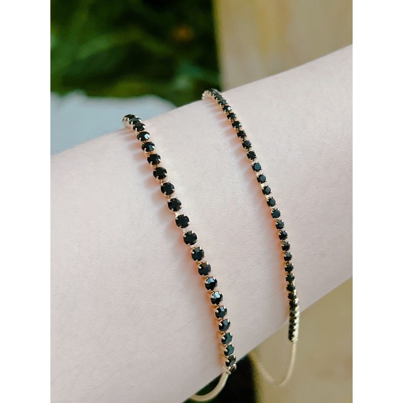 Gelang serut titanium mata hitam