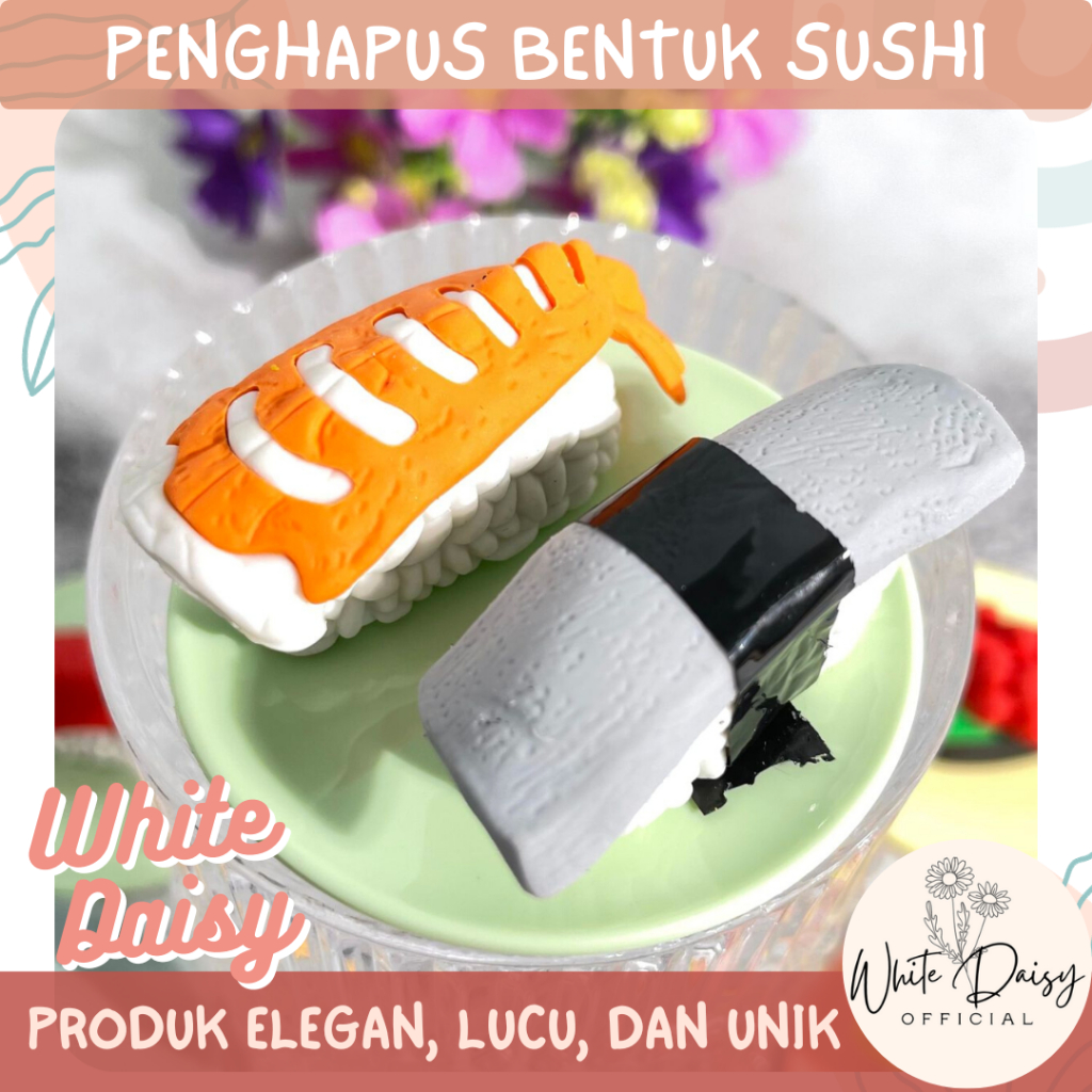 

Penghapus bentuk sushi premium lucu unik imut erasser nigiri salmon