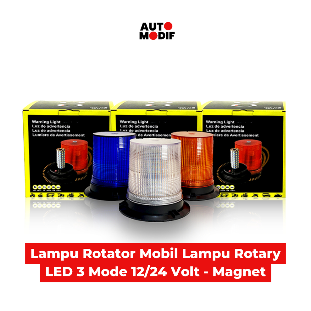 Lampu Rotator Mobil Lampu Rotary LED 3 Mode 12/24 Volt - Magnet