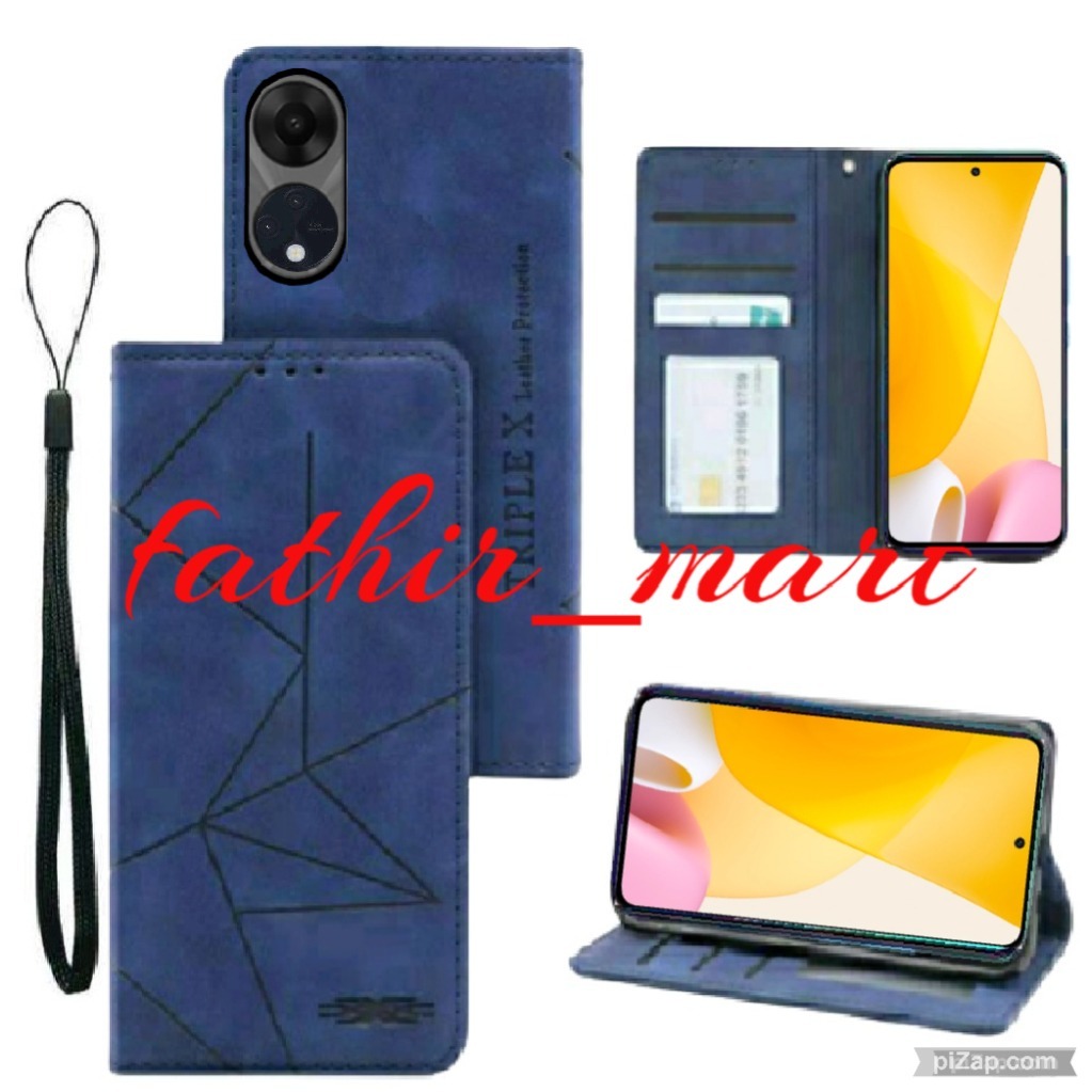 CASE OPPO RENO 8T 4G CASE DOMPET MOTIF CASE Magnet Flip Leather Cover Leather Magnet