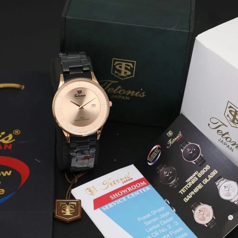 Jam tangan pria Tetonis Ts 6606 Original Tahan air kaca saphire glass.free box
