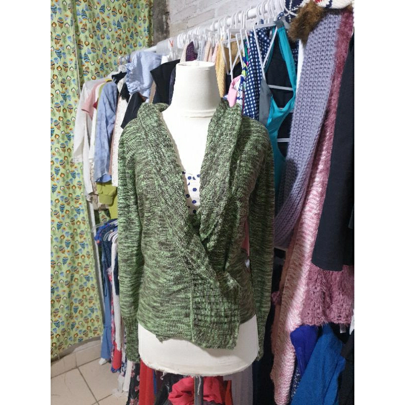Outer cardigan hijau army