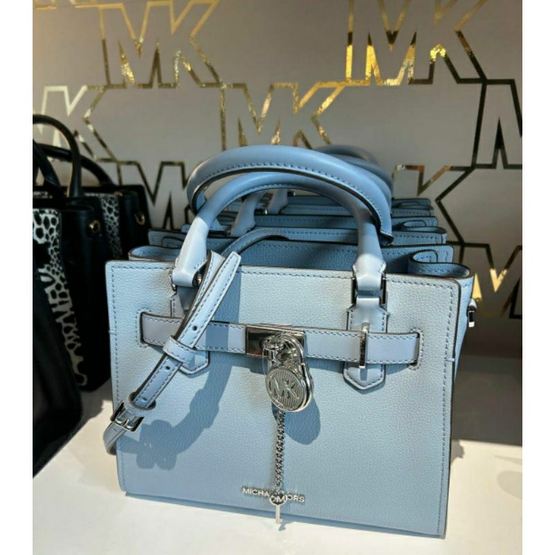 TAS MK Hamilton small satchel leather Pale blue ORIGINAL  25x20x11cm 2.125.000*