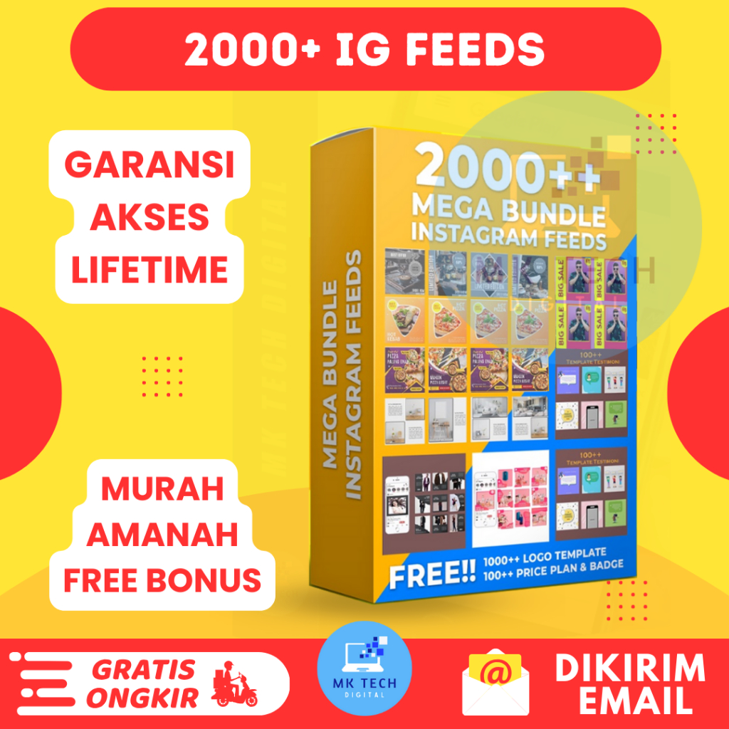 2000+ INSTAGRAM FEEDS DESAIN TEMPLATES - Paket Lengkap Format PPT