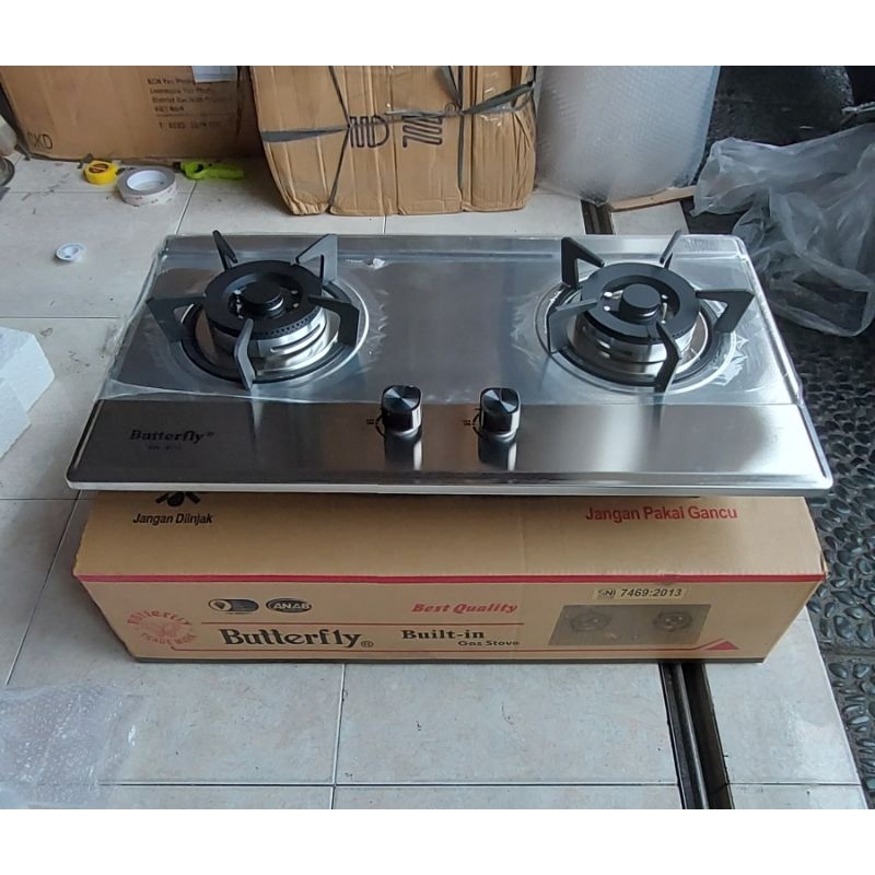 kompor gas tanam butterfly full stainless