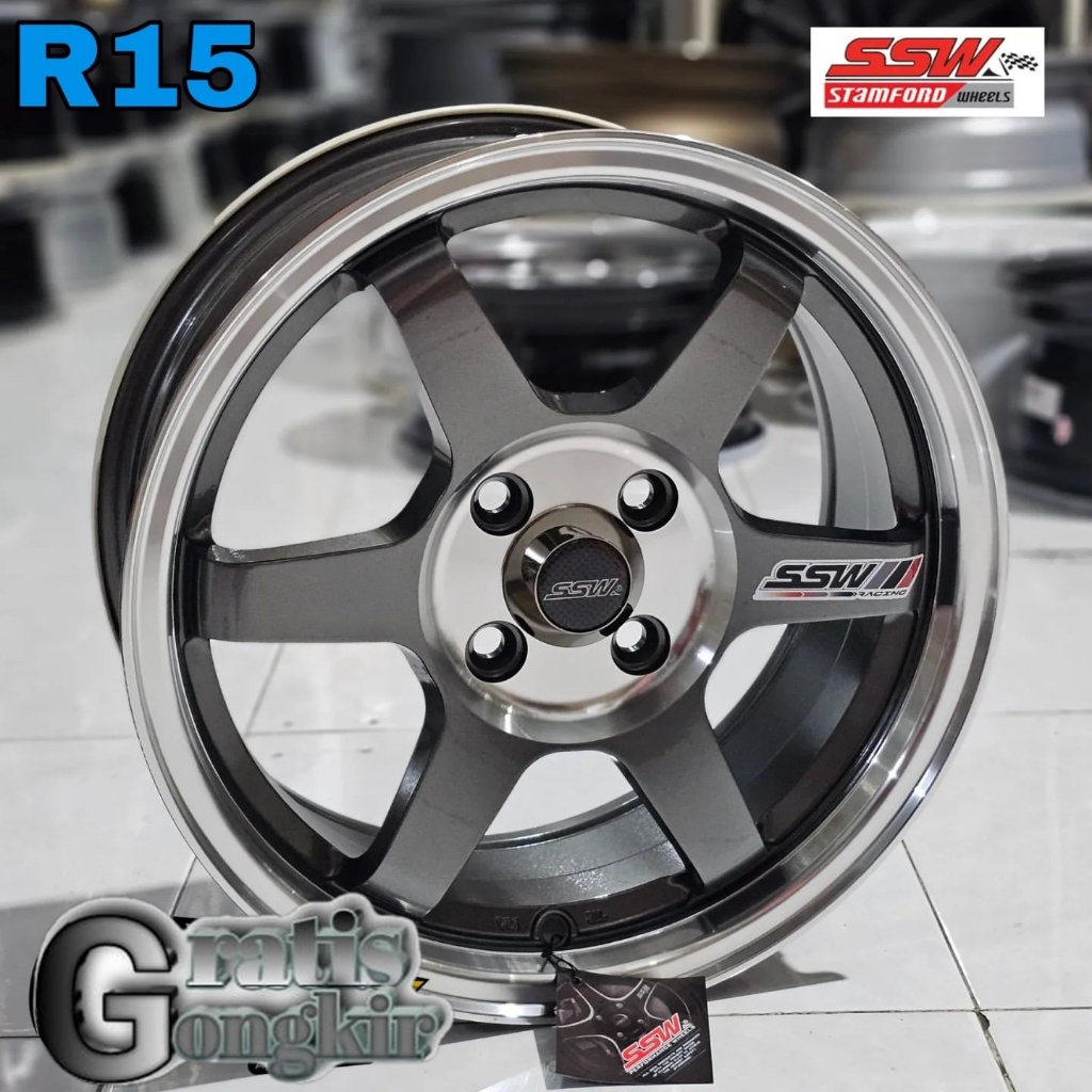 velg SSW S165  ring 15 pcd 4x100 velg mobil te37 r15 brio agya calya yaris jazz mobilio dll