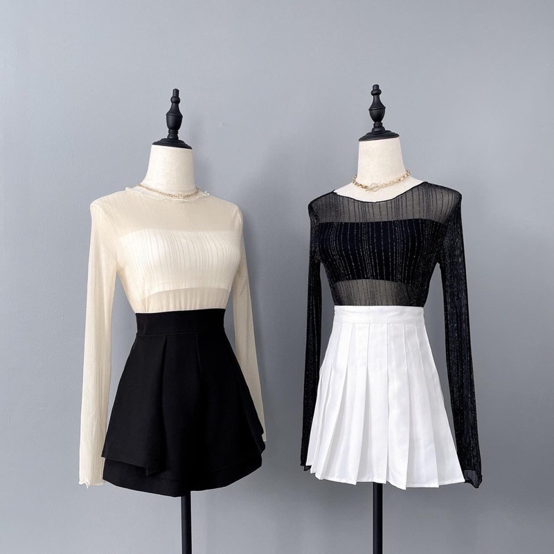 ATASAN LENGAN PANJANG TRANSPARAN LONG SLEEVE KOREAN PREMIUM