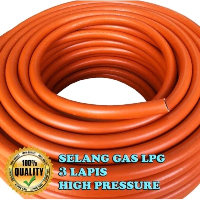 SELANG GAS LPG 3 LAPIS METERAN ORANGE FUJI WINNGAS WINN GAS