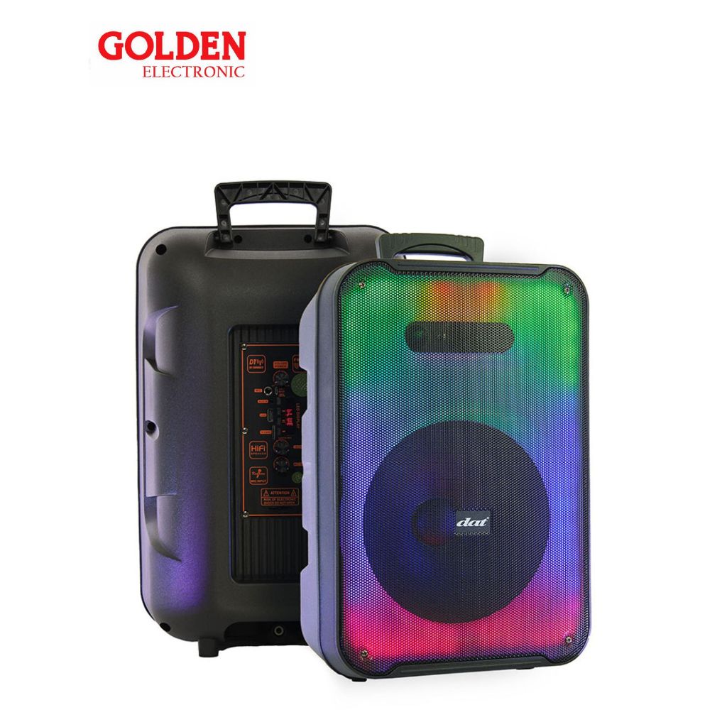 Speaker Aktif Portable 12 inch DAT DT 1215 Bluetooth Karaoke Full RGB 2 Mic Wireless Original