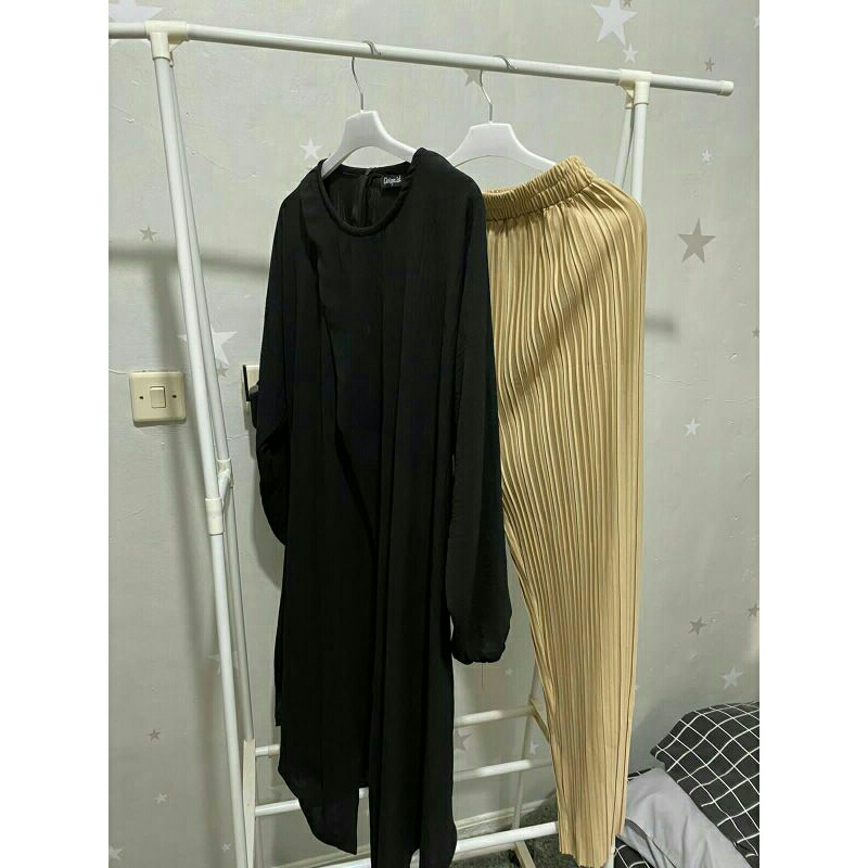 take all preloved set tunik & kulot plisket