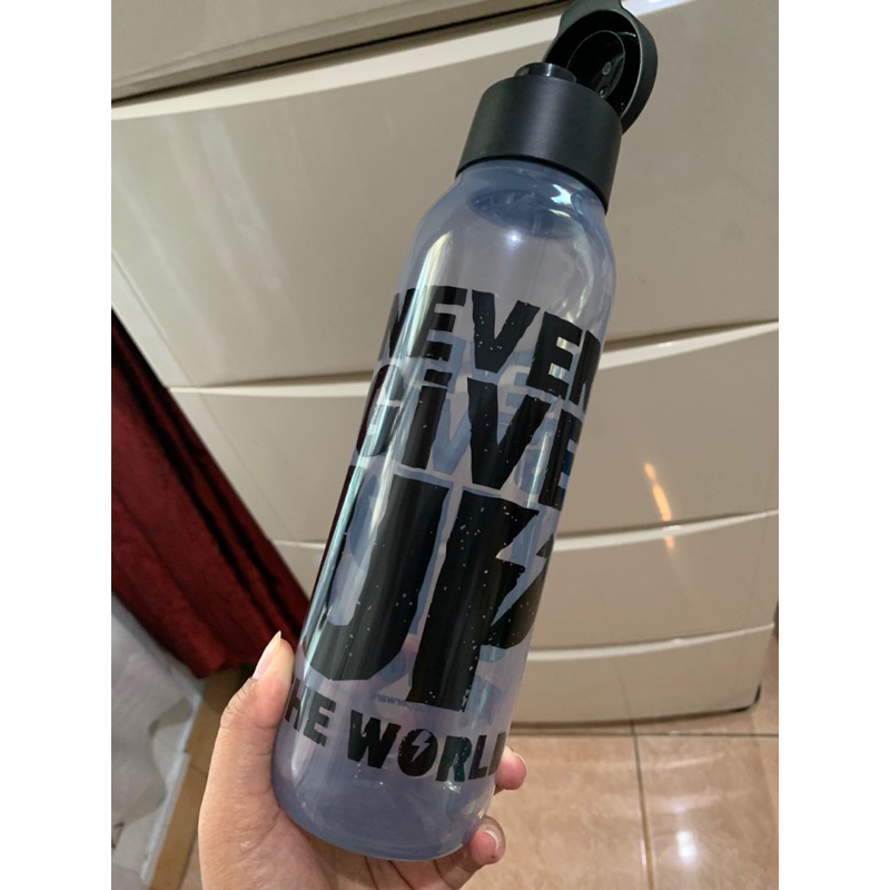 1 Pcs fancy bottle 750 ml tupperware/botol minum tutup flip-hitam