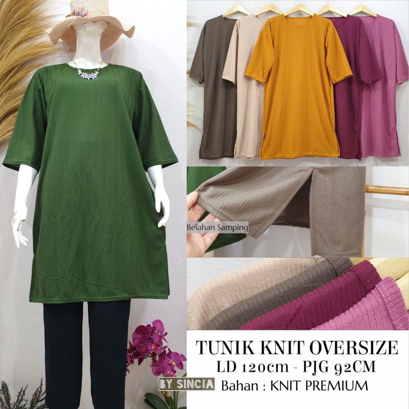Grosir Stengah Lusin Tunik Knit Oversize