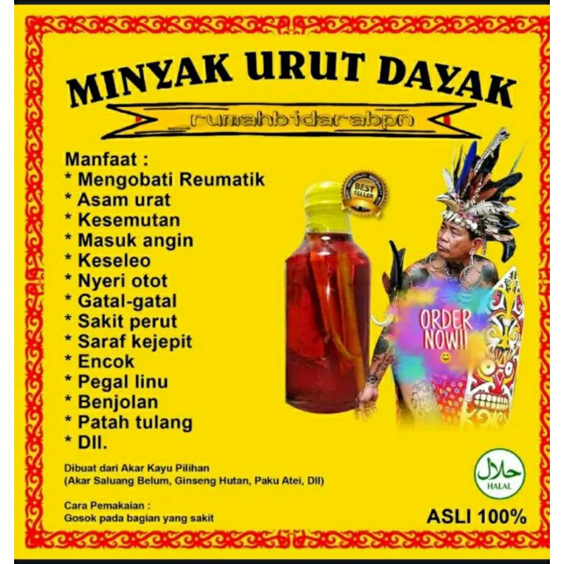 minyak urut dayak asli original berhologram