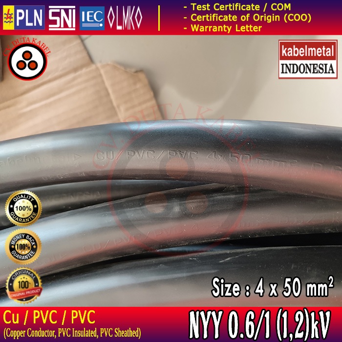 Kabel NYY 4x50 mm2 KABEL METAL (KMI) /4x50 mm/4 x 50 mm2/4 x 50 mm/4x50/4 x 50