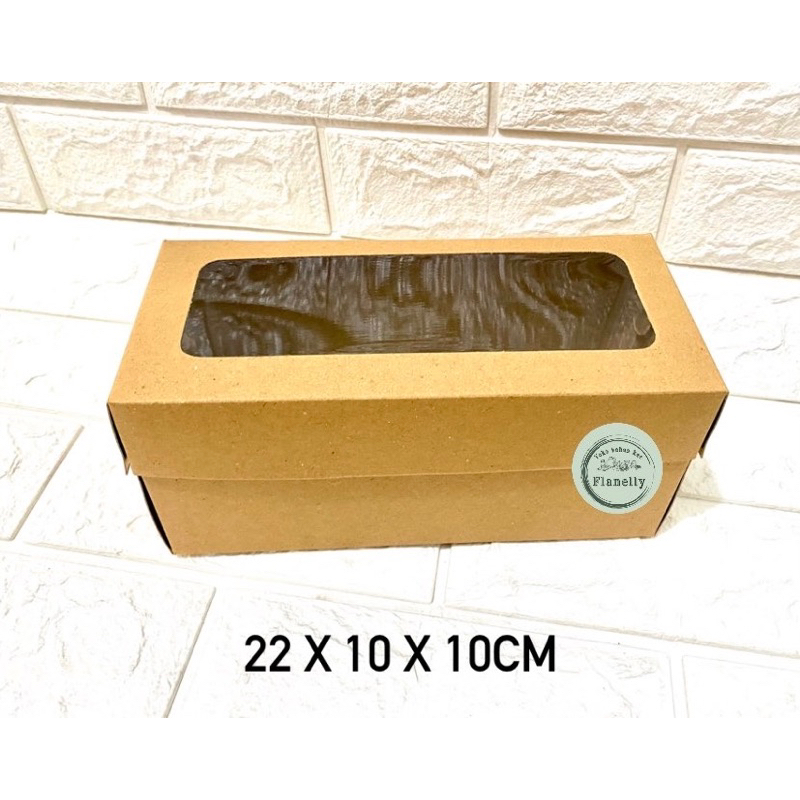 

Kotak dus box packaging kue bahan kraft ukuran 22x10x10cm (1pack 10pc)