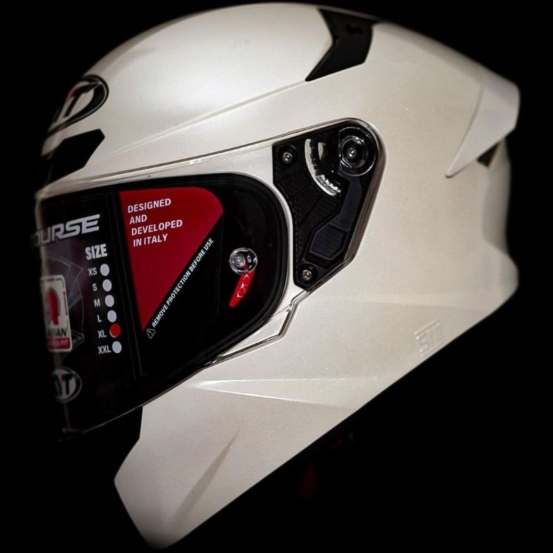 HELM KYT TT COURSE PLAIN WHITE ORIGINAL HELM TOURING HELM DRAG BALAP KYT TT COURSE WHITE ORI MURAH