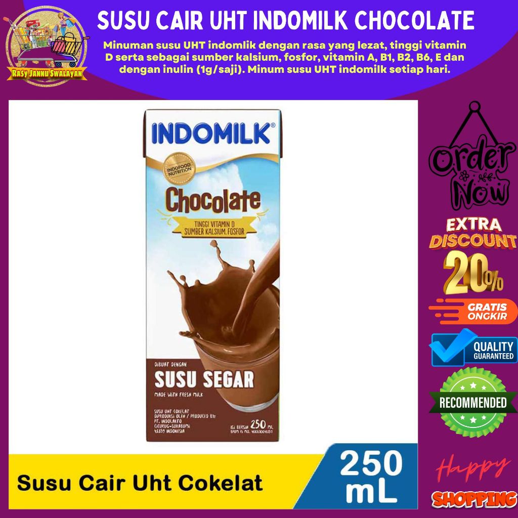 

Indomilk Susu Cair Uht Cokelat 250Ml