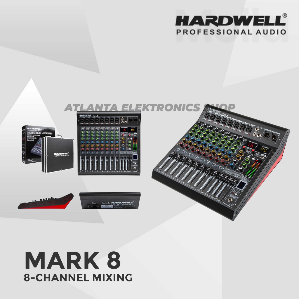 MIXER AUDIO HARDWELL MARK 8 / MARK-8 / MARK8 8 CHANNEL GARANSI RESMI HARDWELL