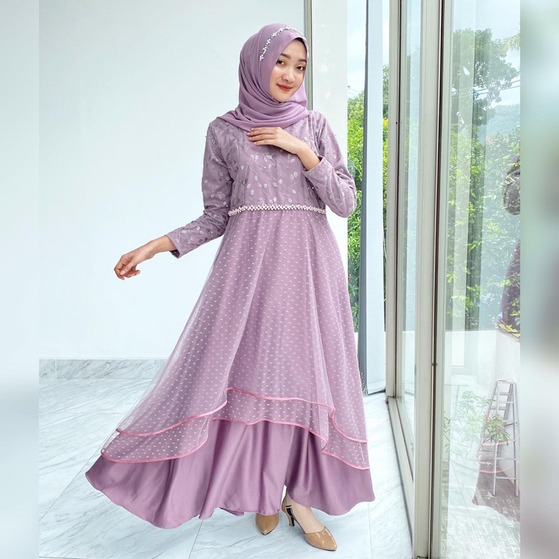 BELLE DRESS PREMIUM MATERIAL BROKAT KOMBINASI TULLE TUTU by annuha busana | DRESS WISUDA KONDANGAN T