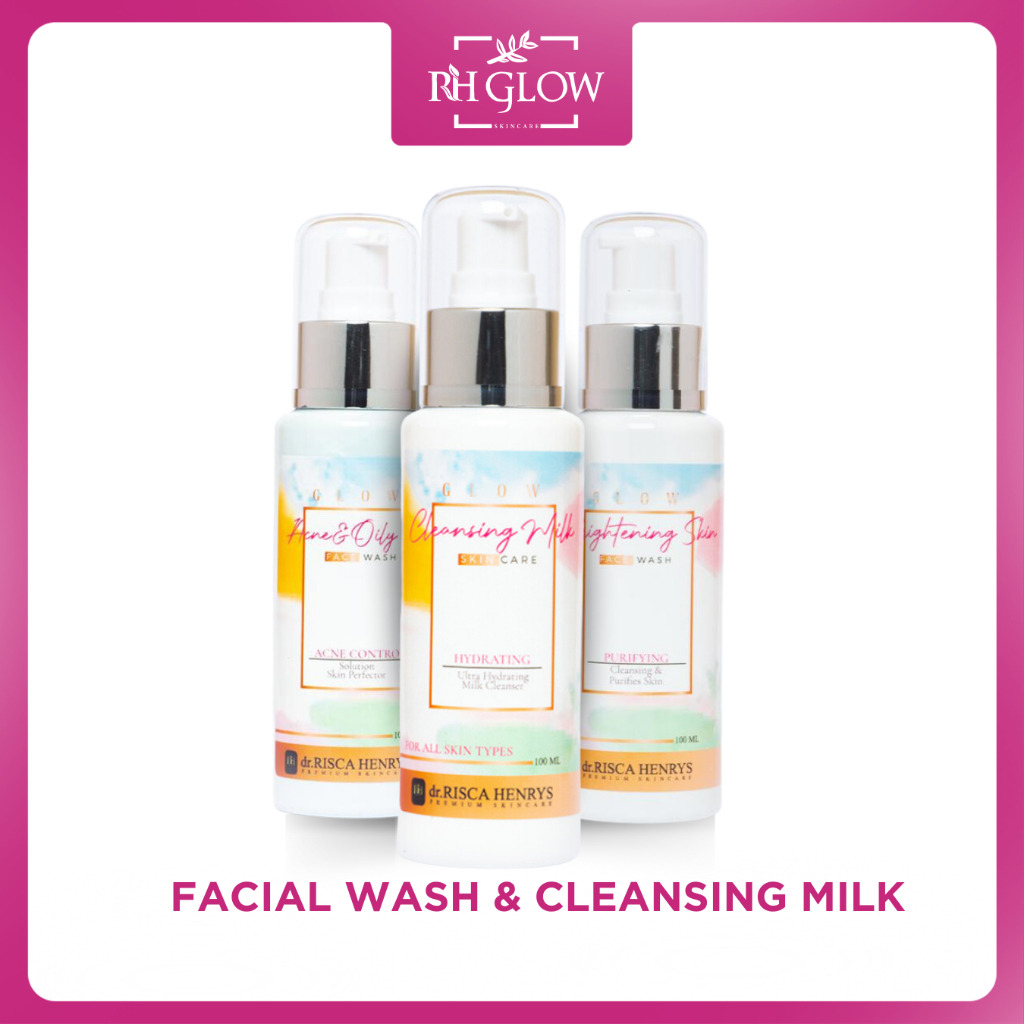 RH GLOW Brightening Skin Face Wash, Acne &amp; OIiy Face Wash dan Cleansing Milk Skincare