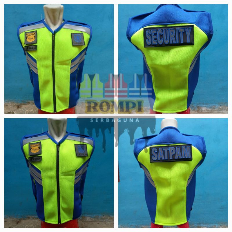 Rompi Security Satpam Jala Tebal Biru Stabilo