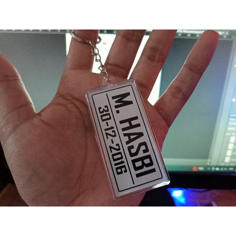 gantungan kunci custom nama dan foto