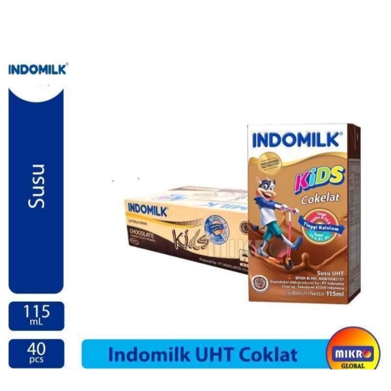 

INDOMILk KIDS SUSU UHT COKLAT 115 ml 1 DUS [40 PCS ]