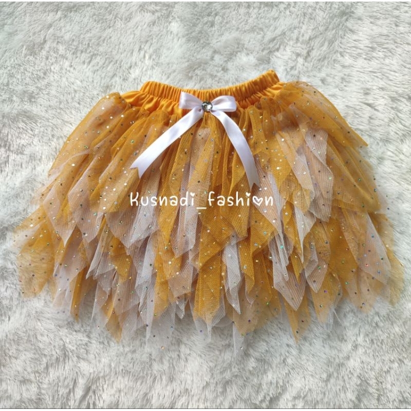 ROK TUTU ANAK MODEL JARUM WARNA GOLD PUTIH || ROK TUTU ANAK PEREMPUAN MODEL JARUM