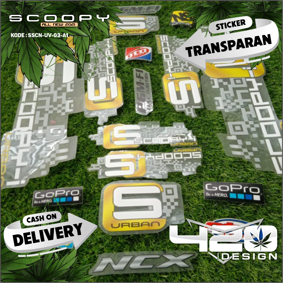 Striping Transaparan Uv Scoopy New Tahun 2022 2023 Motif Garis Simple - Stiker Scoopy Custom Motif -